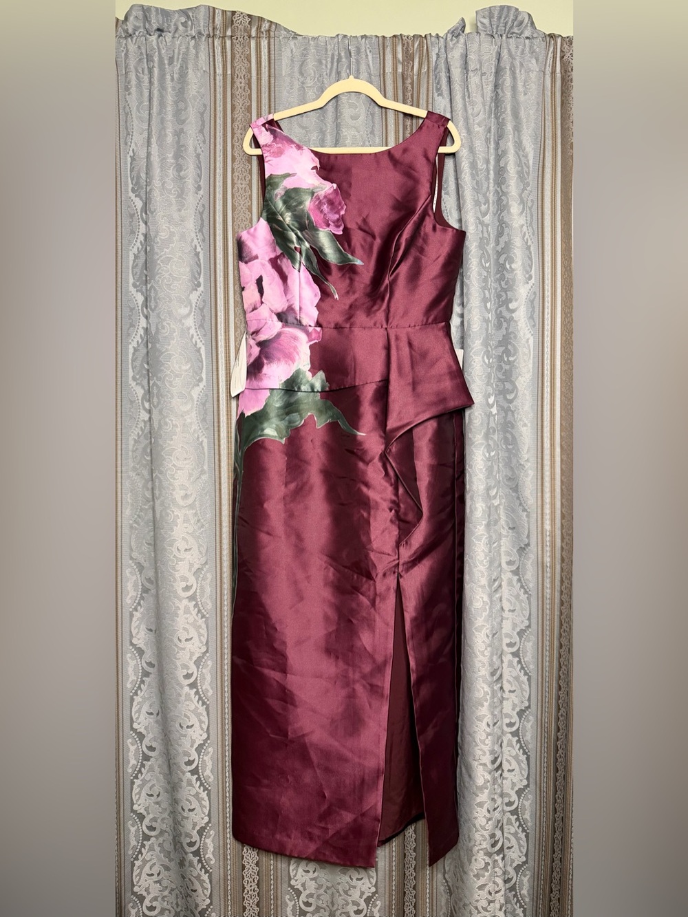 Kay Unger Luciana Column Gown Mulberry - Picture 5 of 9